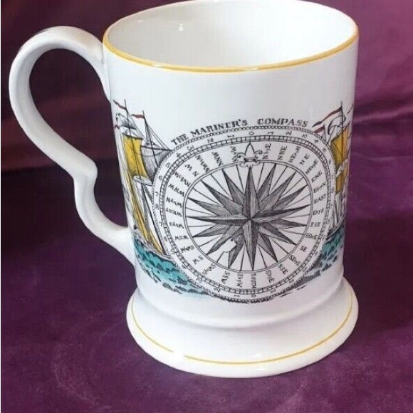 Vintage ADAMS ENGLISH Ironstone The Mariner's Compass Sailing Ship Tankard Mug - Picture 2 of 4
